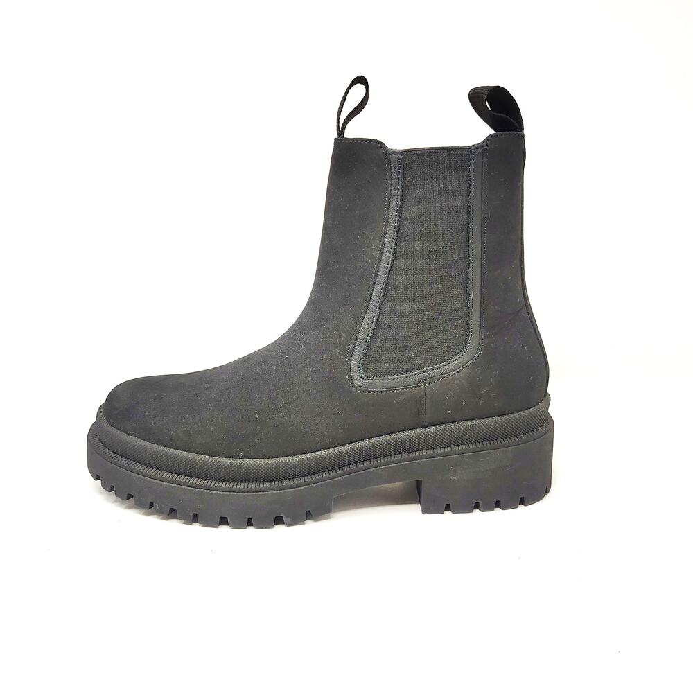 Thursday Womens 8 Boots Legend Platform Chelsea Combat Moto Black Matte Goth Emo